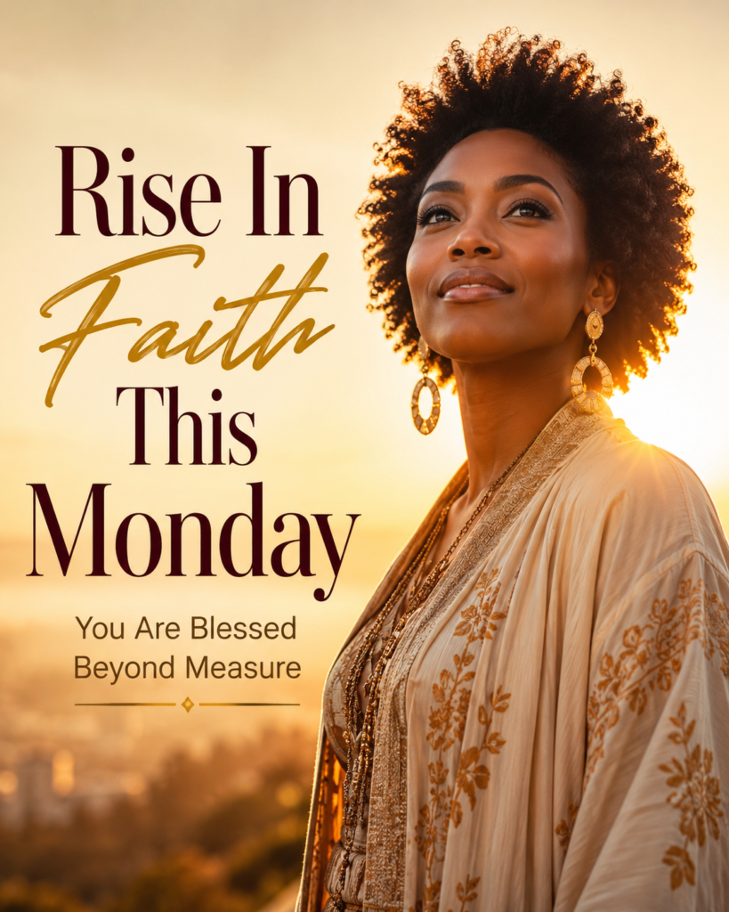 African American woman praying during beautiful Monday sunrise
