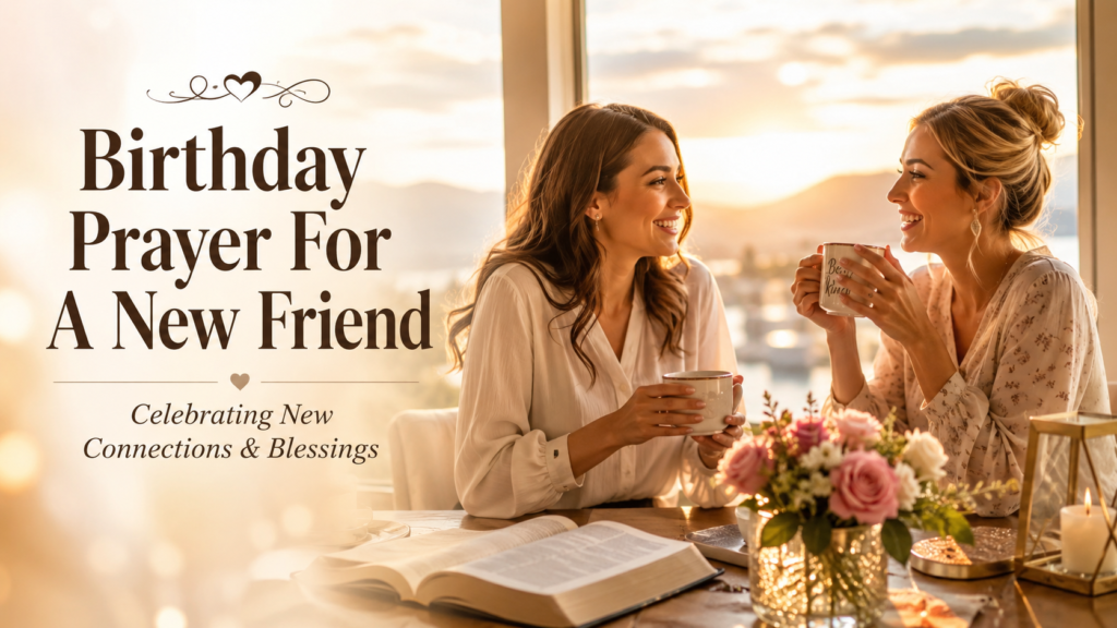 Two new friends sharing coffee and birthday blessings during sunrise morning