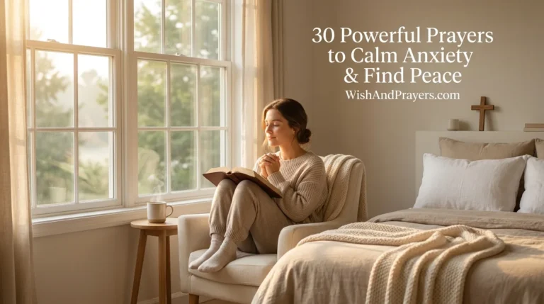 Person peacefully praying beside an open Bible during sunrise to find God's peace and calm anxiety.